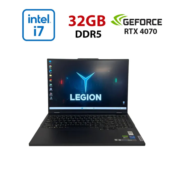 Ігровий ноутбук Lenovo Legion Pro 5 16IRX8 / 16" (2560x1600) IPS / Intel Core i7-13700HX (16 (24) ядра по 3,7 - 5,0 ГГц) / 32 ГБ DDR5 / 512 ГБ SSD / nVidia GeForce RTX 4070, 8 ГБ GDDR6, 128-біт / Веб-камера б/в - зображення 1