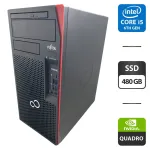 Комп'ютер Fujitsu Esprimo P757 E90 Tower / Intel Core i5-6500 (4 ядра по 3,2 - 3,6 ГГц) / 16 ГБ DDR4 / 480 ГБ SSD / nVidia Quadro M2000, 4 ГБ GDDR5, 128-біт / DVD-ROM б/в