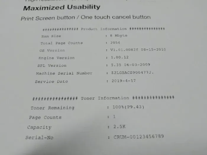 Принтер Б-клас Samsung ML-1915 / Лазерний монохромний друк / 600x1200 dpi / A4 / 18 стор/хв / USB 2.0 б/в - зображення 4