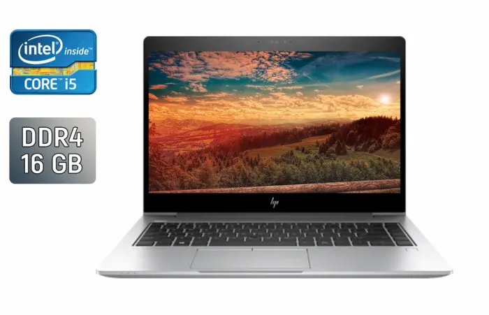 Ультрабук HP EliteBook 840 G5 / 14" (1920x1080) IPS / Intel Core i5-7200U (2 (4) ядра по 2.5 - 3.1 GHz) / 16 GB DDR4 / 512 GB SSD / Intel UHD Graphics 620 / WebCam / TouchID / Windows 10 б/в - зображення 1