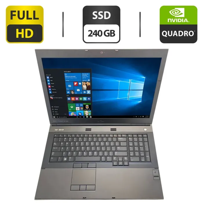 Мобільна робоча станція Dell Precision M6600 / 17.3" (1920x1080) TN / Intel Core i7-2720QM (4 (8) ядра по 2.3 - 3.3 GHz) / 32 GB DDR3 / 240 GB SSD / nVidia Quadro 4000M, 2 GB GDDR5, 256-bit / WebCam б/в - зображення 1