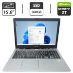 Ноутбук Б-клас Asus R553L / 15.6" (1366x768) TN / Intel Core i7-4500U (2 (4) ядра по 1.8 - 3.0 GHz) / 12 GB DDR3 / 360 GB SSD / nVidia GeForce GT 840M, 2 GB GDDR3, 64-bit / WebCam / DVD-ROM б/в