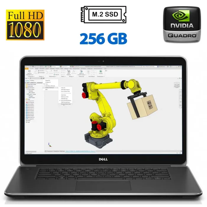 Мобільна робоча станція Б-клас Dell Precision M3800 / 15.6" (1920x1080) IPS Touch / Intel Core i7-4712HQ (4 (8) ядра по 2.3 - 3.3 GHz) / 8 GB DDR3 / 256 GB SSD M.2 / nVidia Quadro K1100M, 2 GB GDDR5, 128-bit / WebCam / HDMI б/в - зображення 1