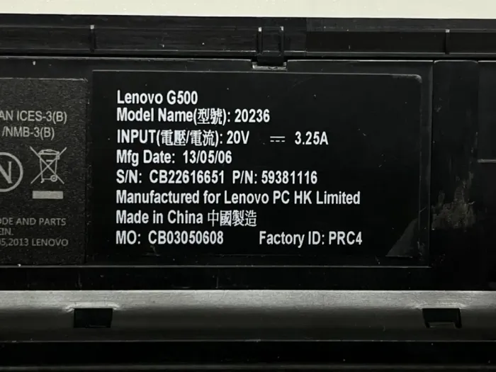 Ноутбук Lenovo G500 / 15.6" (1366x768) TN / Intel Celeron 1005M (2 ядра по 1.9 GHz) / 8 GB DDR3 / 128 GB SSD / Intel HD Graphics / WebCam б/в - зображення 7