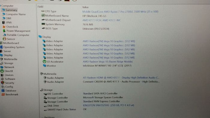 Ультрабук Б-клас HP Elitebook 745 G5 / 14" (1920x1080) IPS / AMD Ryzen 7 2700U (4 (8) ядра по 2.2 - 3.8 GHz) / 8 GB DDR4 / 128 GB SSD / AMD Radeon Vega 10 Graphics / WebCam б/в - зображення 11