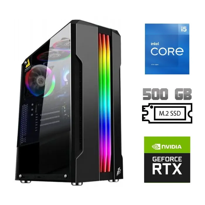 Ігровий ПК Intel Core i5-11400F (6 (12) ядер по 2.6 - 4.4 GHz) / 16 GB DDR4 / 500 GB SSD M.2 / nVidia GeForce RTX 3070, 8 GB GDDR6, 256-bit / 700W б/в - зображення 1