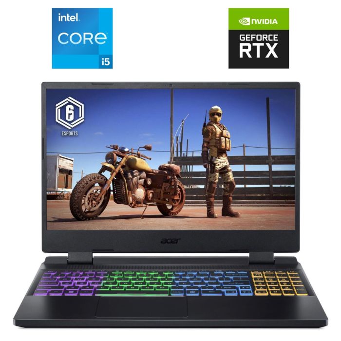 Ігровий ноутбук Acer Nitro 5 AN515-58 / 15.6" (1920x1080) IPS / Intel Core i5-12500H (12 (16) ядер по 3,3 - 4,5 ГГц) / 16 ГБ DDR5 / 512 ГБ SSD NVMe / nVidia GeForce RTX 4050, 6 ГБ GDDR6, 96-біт / WebCam б/в - зображення 1