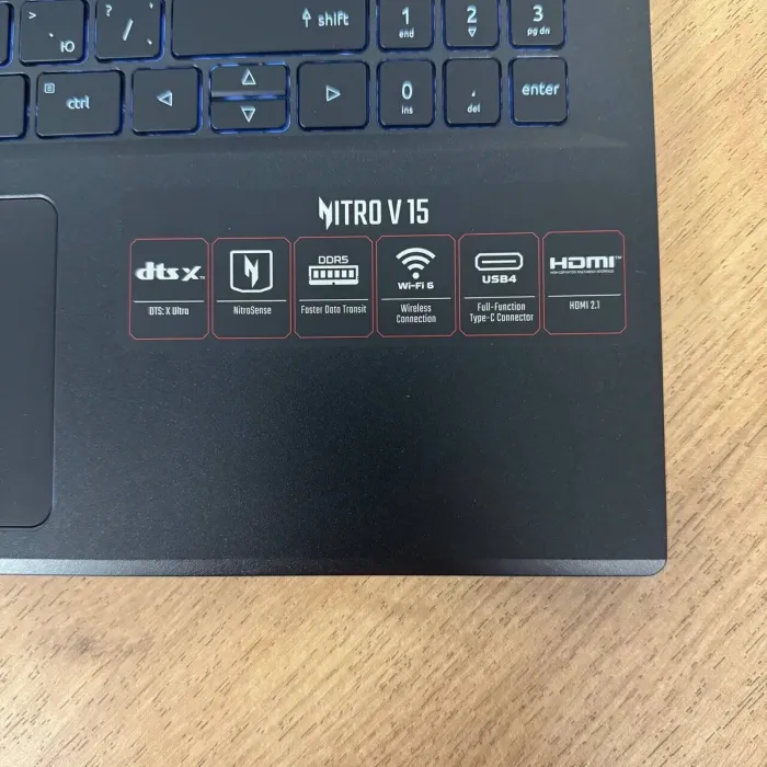 Ігровий ноутбук Acer Nitro V15 ANV15-41 / 15.6" (1920x1080) IPS / AMD Ryzen 5 7535HS (6 (12) ядер по 3.3 - 4.55 GHz) / 32 GB DDR5 / 512 GB SSD / nVidia GeForce RTX 4050, 6 GB GDDR6, 96-bit / WebCam б/в - зображення 8