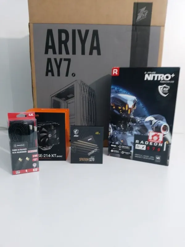 Ігровий ПК 1stPlayer Ariya AY7 Tower / Intel Core i5-7500 (4 ядра по 3,4 - 3,8 ГГц) / 16 ГБ DDR4 / 128 ГБ SSD M.2 + 512 ГБ SSD + 500 ГБ HDD / AMD Radeon RX 570, 8 ГБ GDDR5, 256-біт / 550 Вт б/в - зображення 9