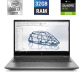 Мобільна робоча станція HP ZBook Fury 15 G7 / 15.6" (1920x1080) IPS / Intel Core i7-10750H (6 (12) ядер по 2.6 - 5.0 GHz) / 16 GB DDR4 / 512 GB SSD / nVidia Quadro T2000 Max-Q, 4 GB GDDR6, 128-bit / WebCam б/в