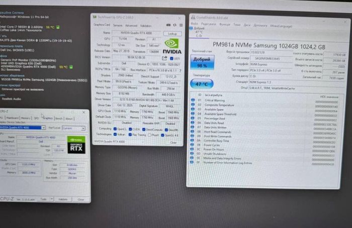 Мобільна робоча станція Dell Precision 7740 / 17,3" (1920x1080) IPS / Intel Core i7-9750H (6 (12) ядер по 2,6 - 4,5 ГГц) / 64 ГБ DDR4 / 1000 ГБ SSD / nVidia Quadro RTX 4000, 8 ГБ GDDR6, 256-біт / HDMI / WebCam б/в - изображение 10