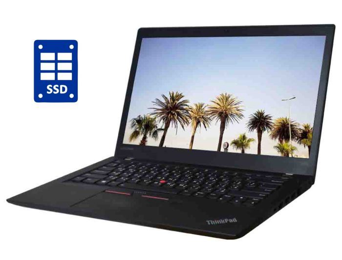 Ультрабук Lenovo ThinkPad T470 / 14" (1920x1080) IPS / Intel Core i3-7100U (2 (4) ядра 2.4 GHz) / 8 GB DDR4 / 256 GB SSD / Intel HD Graphics 620 / WebCam / Win 10 Home / Два АКБ б/в - зображення 1