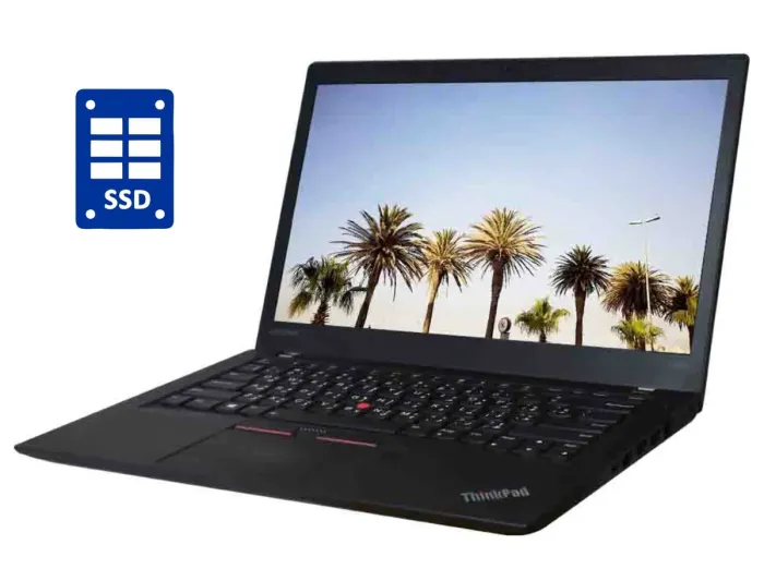 Ультрабук Lenovo ThinkPad T470 / 14" (1920x1080) IPS / Intel Core i3-7100U (2 (4) ядра 2.4 GHz) / 8 GB DDR4 / 256 GB SSD / Intel HD Graphics 620 / WebCam / Win 10 Home / Два АКБ б/в - зображення 1