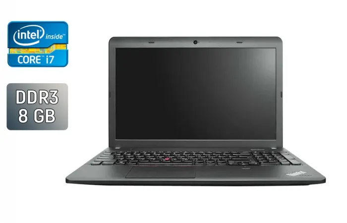 Ноутбук Lenovo ThinkPad Edge E540 / 15.6" (1366x768) TN / Intel Core i7-4702MQ (4 (8) ядра по 2.2 - 3.2 GHz) / 8 GB DDR3 / 240 GB SSD / Intel HD Graphics 4600 / WebCam / Fingerprint / Windows 10 б/в - зображення 1