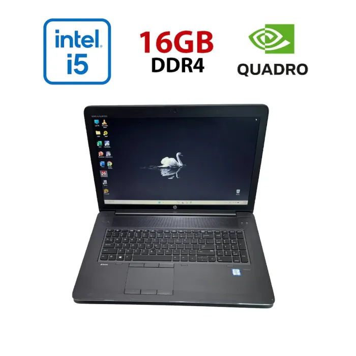 Мобільна робоча станція HP Zbook 17 G3 / 17,3" (1600x900) TN / Intel Core i5-6440HQ (4 ядра по 2,6 - 3,5 ГГц) / 16 ГБ DDR4 / 256 ГБ SSD M.2 / nVidia Quadro M1000M, 2 ГБ GDDR5, 128-біт / WebCam б/в - зображення 1