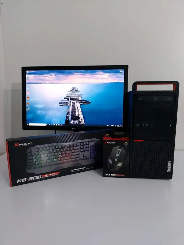 Комплект: Lenovo M800 Tower / Intel Core i5-6600 (4 ядра по 3.3 - 3.9 GHz) / 16 GB DDR4 / 256 GB SSD + 1000 GB SSD + 500 GB HDD / nVidia GeForce GTX 550 Ti, 1 GB GDDR5, 192-bit + Монітор LG 24MB37PM-B / 24" (1920x1080) IPS б/в - зображення 2
