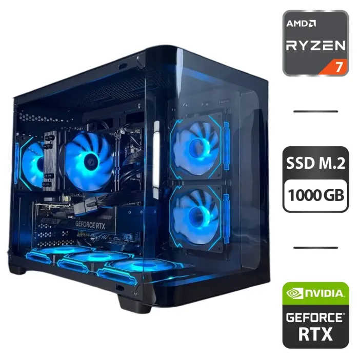 Збірка під замовлення: ігровий ПК AeroCool P300C-G-BK-v1 Tower / AMD Ryzen 7 7700 (8 (16) ядер по 3.8 - 5.3 GHz) / 32 GB DDR5 / 1000 GB SSD M.2 / nVidia GeForce RTX 5070, 12 GB GDDR7, 192-bit / 750W - зображення 1