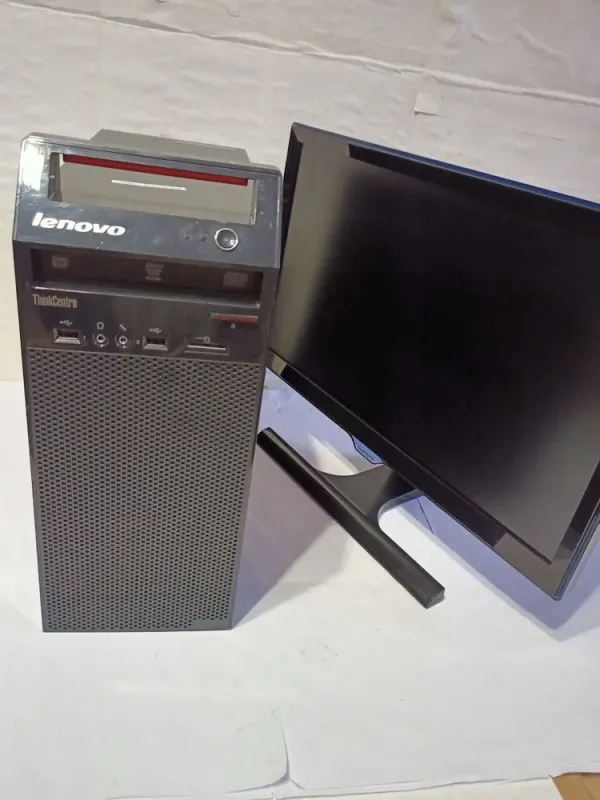 Комплект ПК: Lenovo ThinkCentre E73 Tower / Intel Core i3-4170 (2 (4) ядра по 3.7 GHz) / 8 GB DDR3 / 500 GB HDD / Intel HD Graphics 4400 / DVD-RW + Монітор  22" (1920x1080) IPS / 1x HDMI, 1x VGA, 1x Audio б/в - зображення 2