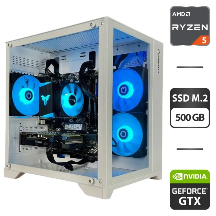 Збірка під замовлення: ігровий ПК GameMax Infinity Mini White Tower / AMD Ryzen 5 3600 (6 (12) ядер по 3.6 - 4.2 GHz) / 16 GB DDR4 / 500 GB SSD M.2 / nVidia GeForce GTX 1660 Super, 6 GB GDDR6, 192-bit / 650W б/в - зображення 1