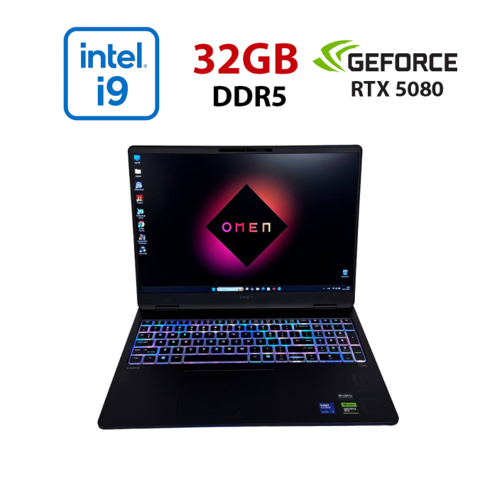 Ігровий ноутбук HP Omen Max Gaming 16-ah0033dx / 16" (2560x1600) IPS / Intel Core Ultra 9 275HX (24 (24) ядра по 2,7 - 5,4 ГГц) / 32 ГБ DDR5 / 1000 ГБ SSD / nVidia GeForce RTX 5060, 8 ГБ GDDR7, 128-біт / WebCam б/в - зображення 1