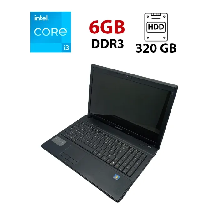 Ноутбук Lenovo G560 / 15.6" (1366x768) TN / Intel Core i3-370M (2 (4) ядра по 2.4 GHz) / 6 GB DDR3 / 320 GB HDD / Intel HD Graphics / WebCam б/в - зображення 1