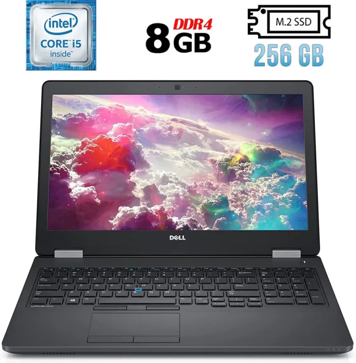 Ноутбук Б-клас Dell Latitude E5570 / 15.6" IPS / Intel Core i5-6440HQ (4 ядра по 2.6-3.5GHz) / 8GB DDR4 / 256GB SSD M.2 / HD Graphics 530 / WebCam / HDMI / Win 10 б/в - зображення 1