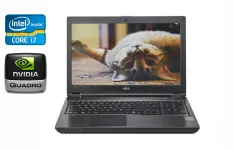 Мобільна робоча станція Б-клас Fujitsu Celsius H780 / 15.6" (1920x1080) IPS / Intel Core i7-8750H (6 (12) ядер по 2.2 - 4.1 GHz) / 16 GB DDR4 / 512 GB SSD / nVidia Quadro P600, 4 GB GDDR5, 128-bit / HDMI / USB Type-C / VGA / WebCam б/в