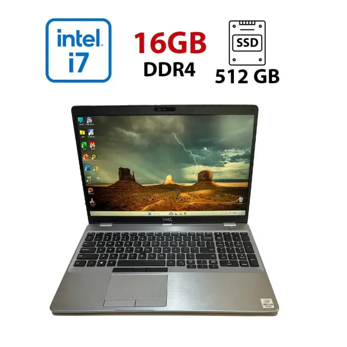Ноутбук Dell Latitude 5510 / 15.6" (1920x1080) IPS / Intel Core i7-10610U (4 (8) ядра по 1.8 - 4.9 GHz) / 16 GB DDR4 / 512 GB SSD / Intel UHD Graphics / WebCam б/в - зображення 1