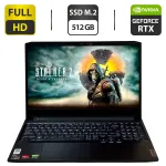 Ігровий ноутбук Lenovo IdeaPad Gaming 3 15ACH6 / 15.6" (1920x1080) IPS / AMD Ryzen 7 5800H (8 (16) ядер по 3.2 - 4.4 GHz) / 16 GB DDR4 / 512 GB SSD M.2 / nVidia GeForce RTX 3050, 4 GB GDDR6, 128-bit / WebCam б/в