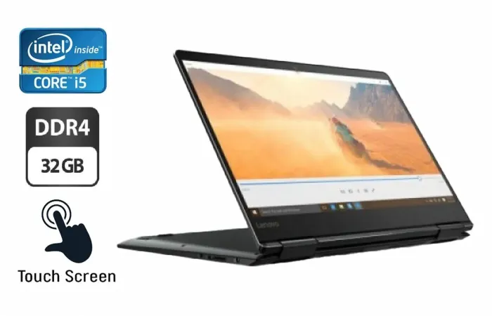 Ноутбук-трансформер Б-клас Lenovo Yoga 720-15IKB / 15.6" (1920x1080) IPS Touch / Intel Core i7-7700HQ (4 (8) ядра по 2.8 - 3.8 GHz) / 32 GB DDR4 / 256 GB SSD / Intel HD Graphics 620 / WebCam б/в - зображення 1