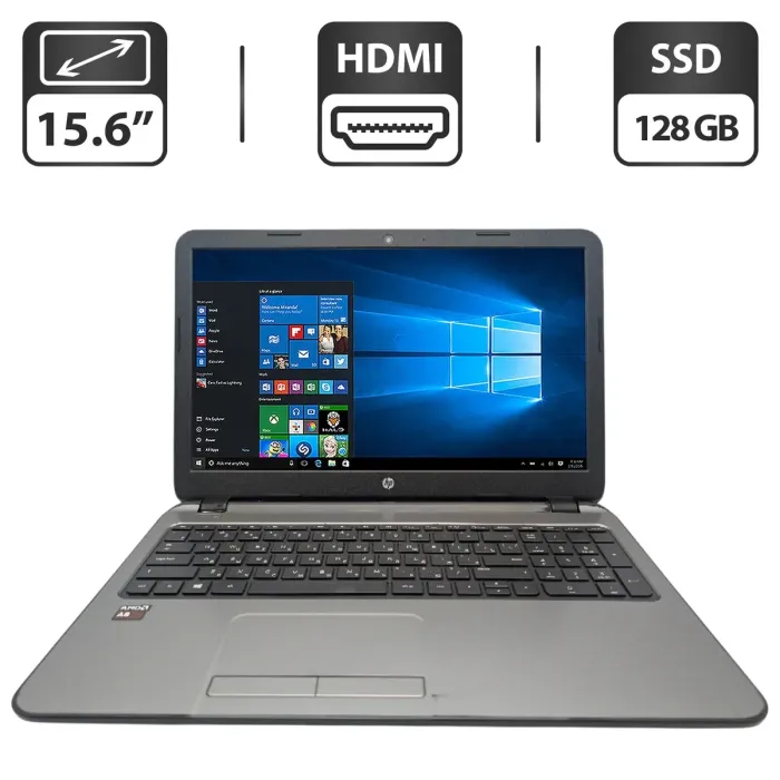 Ноутбук HP 15 g003sr / 15.6" (1366x768) TN / AMD A8-6410 (4 ядра по 2.0 - 2.4 GHz) / 8 GB DDR3 / 128 GB SSD / AMD Radeon R5 Graphics / WebCam / DVD-ROM б/в - зображення 1