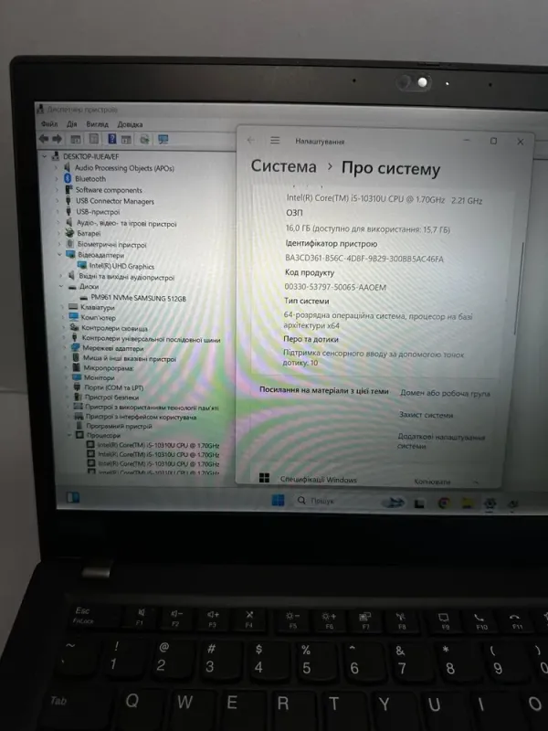 Ультрабук Lenovo ThinkPad T14s Gen1 / 14" (1920x1080) IPS / Intel Core i5-10310U (4 (8) ядра по 1.7 - 4.4 GHz) / 16 GB DDR4 / 512 GB SSD / Intel UHD Graphics / WebCam б/в - зображення 6