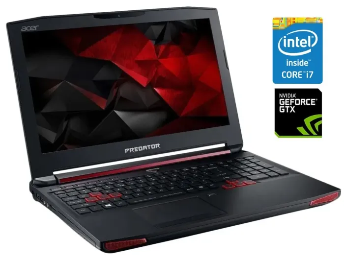 Ігровий ноутбук Б-клас Acer Predator 15 G9-591 / 15.6" (1920x1080) IPS / Intel Core i7-6700HQ (4 (8) ядра по 2.6 - 3.5 GHz) / 32 GB DDR4 / 256 GB SSD + 1000 GB HDD / nVidia GeForce GTX 980M, 4 GB GDDR5, 256-bit / WebCam б/в - зображення 1