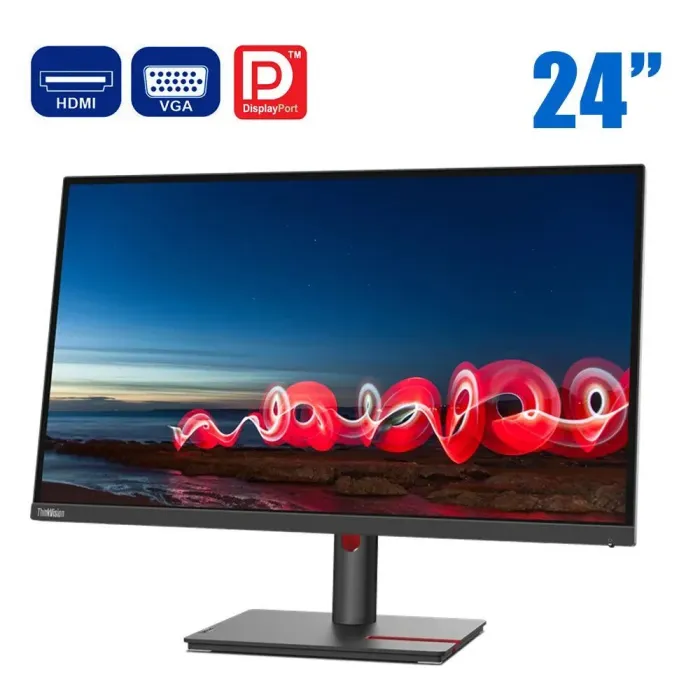 Монітор Lenovo ThinkVision T24i-30 / 24" (1920x1080) IPS / VGA, DisplayPort, HDMI, USB 3.0 / VESA 100x100 б/в - зображення 1