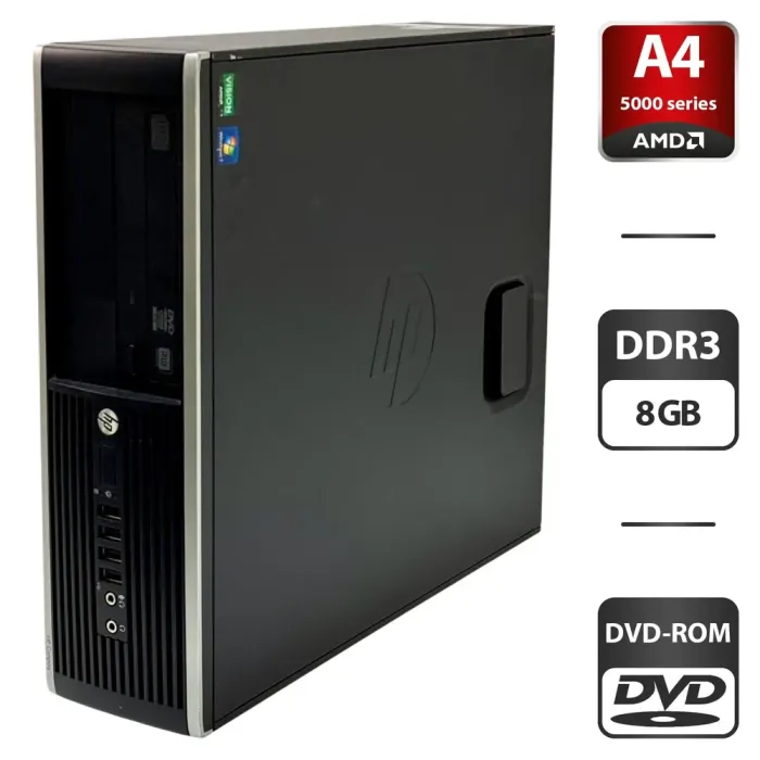 Комп'ютер HP Compaq Pro 6305 SFF / AMD A4-5300B (2 ядра по 3.4 - 3.6 GHz) / 8 GB DDR3 / 500 GB HDD / AMD Radeon HD 7480D Graphics / DVD-ROM б/в - зображення 1