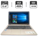 Ноутбук Asus X541N / 15.6" (1366x768) TN / Intel Celeron N3350 (2 ядра по 1.1 - 2.4 GHz) / 4 GB DDR3 / 120 GB SSD / Intel HD Graphics 500 / WebCam / DVD-ROM б/в