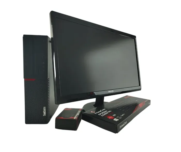 Комплект ПК: Lenovo ThinkCentre M800 SFF / Intel Core i3-6100 (2 (4) ядра по 3.7 GHz) / 4 GB DDR4 / 500 GB HDD / Intel HD Graphics 530 + Монітор Philips V Line 246V5LHAB/00 / 24" (1920x1080) TN / VGA, DVI, HDMI, USB-Hub + Клавіатура, мишка б/в - зображення 3