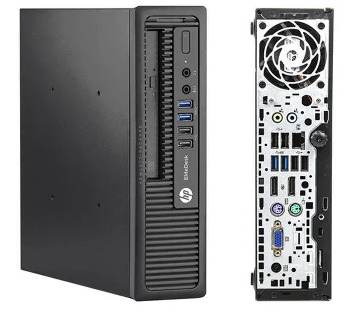 Неттоп HP EliteDesk 800 35W G2 Desktop Mini PC / Intel Core i3-6100T (2 (4) ядра по 3.2 GHz) / 8 GB DDR3 / 120 GB SSD / Wi-Fi / Блок живлення в комплекті б/в - зображення 2