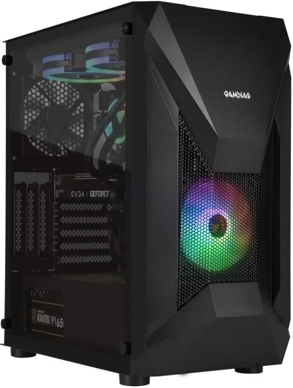 Ігровий ПК Gamdias Athena E1 Elite Black Tower / AMD Ryzen 5 3600 (6(12) ядра по 3.6-4.2 GHz) / 16GB DDR4 / 500GB SSD M.2 / AMD Radeon RX 590, 8 GB GD -bit / HDMI / 700W - зображення 3