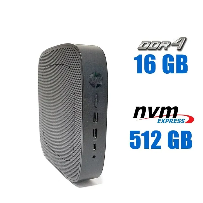 Неттоп HP t640 Thin Client USFF / AMD Ryzen R1505G (2 (4) ядра по 2.4 - 3.3 GHz) / 16 GB DDR4 / 512 GB SSD M.2 / AMD Picaso Graphics / 45W б/в - зображення 1