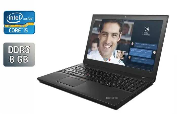 Ноутбук Lenovo ThinkPad T560 / 15.6" (1366x768) TN / Intel Core i5-6300U (2 (4) ядра по 2.4 - 3.0 GHz) / 8 GB DDR3 / 240 GB SSD / Intel HD Graphics 520 / WebCam / Windows 10 б/в - зображення 1