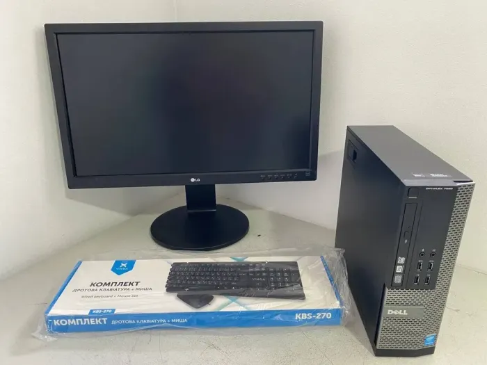 Комплект ПК: комп'ютер Dell OptiPlex 7020 SFF / Intel Core i5-4590 (4 ядра по 3.3 - 3.7 GHz) / 8 GB DDR3 / 240 GB SSD / AMD Radeon R5 240, 1 GB GDDR3, 64-bit / DVD-ROM + Монітор Б-клас LG 23MB35PY-B / 23" (1920x1080) IPS б/в - зображення 2