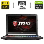 Ігровий ноутбук Б-класс MSI GT62VR 6RE Dominator Pro / 15.6" TN / Core i7-6700HQ (4(8) ядра по 2.6-3.5 GHz) / 16GB DDR4 / 256GB SSD + 1000GB HDD / GeForce GTX 1070, 8GB GDDR5, 256-bit / WebCam / HDMI б/в