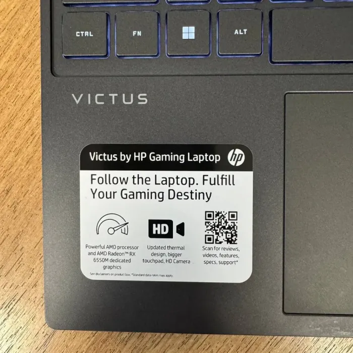 Ігровий ноутбук HP Victus 15-fb2063dx / 15.6" (1920x1080) IPS / AMD Ryzen 5 7535HS (6 (12) ядер по 3.3 - 4.55 GHz) / 8 GB DDR5 / 512 GB SSD / AMD Radeon RX 6550M, 4 GB GDDR6, 64-bit / WebCam б/в - зображення 8