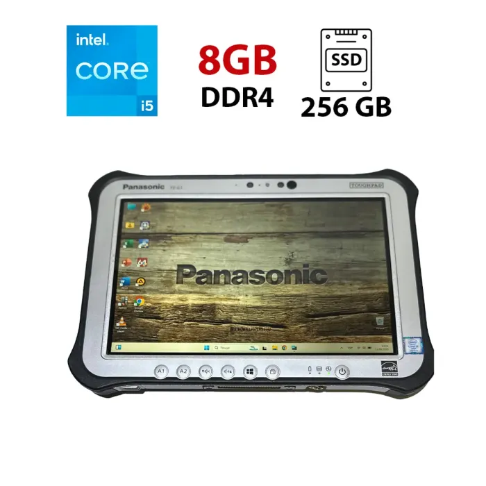 Захищений планшет Panasonic Toughpad FZ-G1 / 10,1" (1920x1200) IPS Touch / Intel Core i5-7300U (2 (4) ядра по 2,6 - 3,5 ГГц) / 8 ГБ DDR3 / 256 ГБ SSD / Intel HD Graphics 620 / WebCam / Win 11 Pro б/в - зображення 1