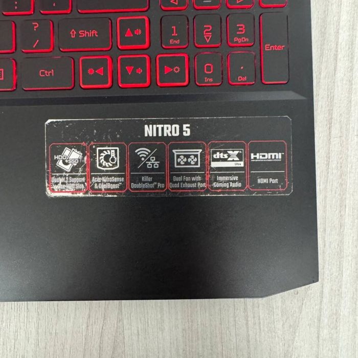 Ігровий ноутбук Б-клас Acer Nitro 5 AN515-55 / 15.6" (1920x1080) IPS / Intel Core i5-11400H (6 (12) ядер по 2.7 - 4.5 GHz) / 16 GB DDR4 / 512 GB SSD NVMe / nVidia GeForce RTX 3050 Ti, 4 GB GDDR6, 128-bit / WebCam б/в - зображення 9