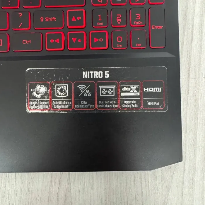 Ігровий ноутбук Б-клас Acer Nitro 5 AN515-55 / 15.6" (1920x1080) IPS / Intel Core i5-11400H (6 (12) ядер по 2.7 - 4.5 GHz) / 16 GB DDR4 / 512 GB SSD NVMe / nVidia GeForce RTX 3050 Ti, 4 GB GDDR6, 128-bit / WebCam б/в - зображення 9