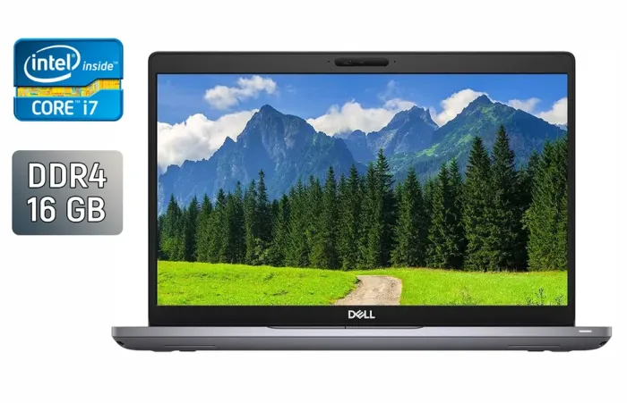 Ультрабук Dell Latitude 5411 / 14" (1920x1080) IPS / Intel Core i7-10850H (6 (12) ядер по 2.7 - 5.1 GHz) / 16 GB DDR4 / 256 GB SSD / Intel UHD Graphics / WebCam / Windows 10 б/в - зображення 1