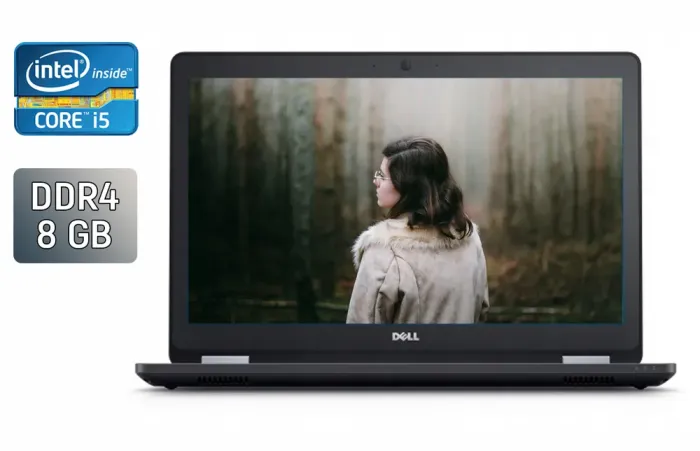 Ноутбук Dell Latitude E5570 / 15.6" (1920x1080) IPS / Intel Core i5-6300U (2 (4) ядра по 2.4 - 3.0 GHz) / 8 GB DDR4 / 256 GB SSD / Intel HD Graphics 520 / HDMI / WebCam / Windows 10 б/в - зображення 1