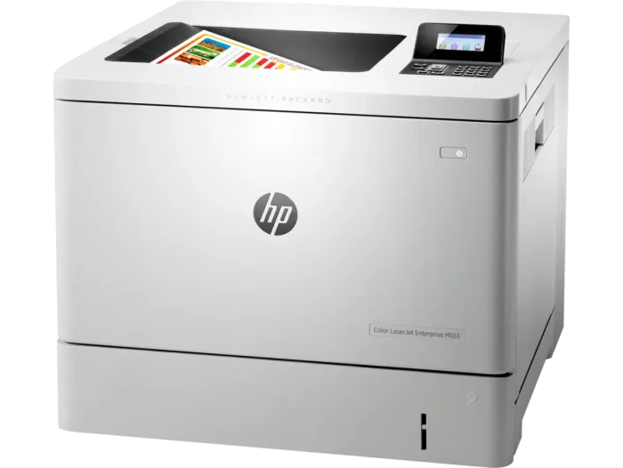 Принтер HP Color LaserJet Enterprise M553dn / Лазерний кольоровий друк / 1200x1200 dpi / A4 / 38 стор/хв / Ethernet, USB 2.0 / Дуплекс б/в - зображення 2